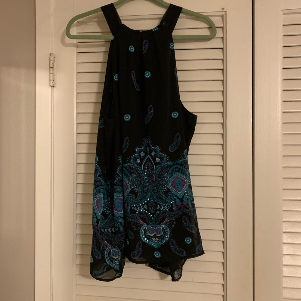 Apt 9 - XL - Sleeveless Blouse w/ Paisley detail